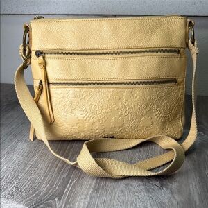 The Sak Yellow Crossbody Bag with Soft Texture and Adjustable Straps